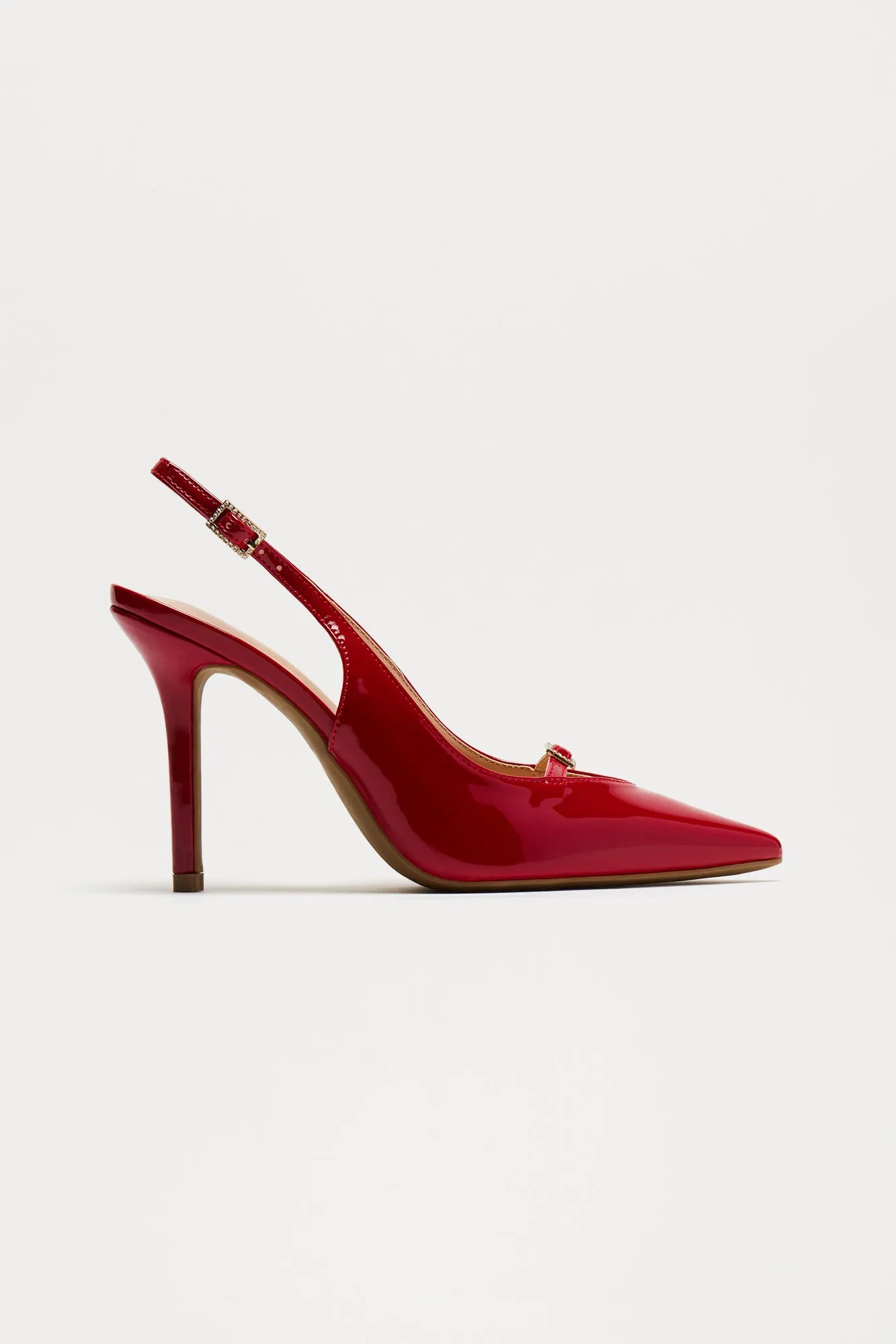 Elyna Slingback Pumps - Red sold by Fashion Nova