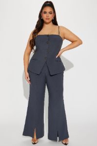 Back To Business Vest Pant Set - Grey sold by Fashion Nova