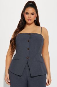 Back To Business Vest Pant Set - Grey sold by Fashion Nova