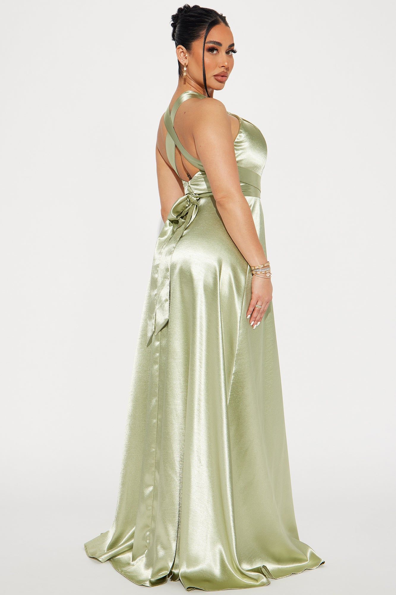 Mae Satin Gown - Olive sold by Fashion Nova product image thumbnail 3