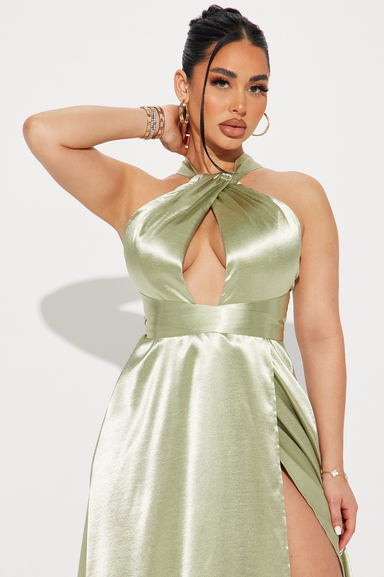 Mae Satin Gown - Olive sold by Fashion Nova product image thumbnail 2