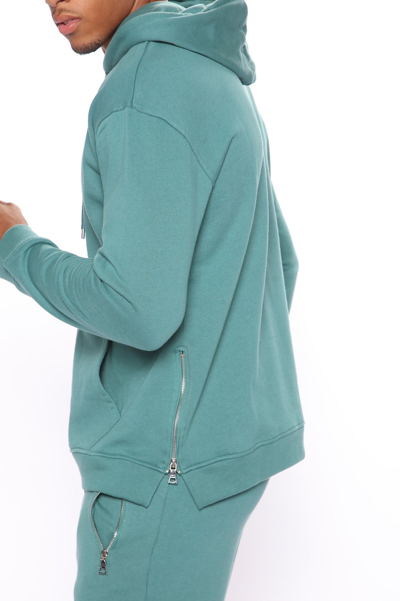 Tyson Side Zip Hoodie - Green sold by Fashion Nova product image thumbnail 4