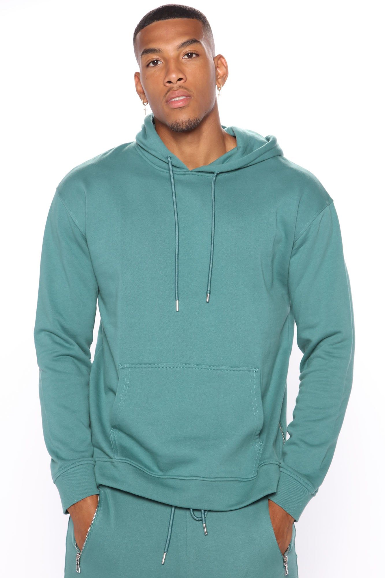 Tyson Side Zip Hoodie - Green sold by Fashion Nova