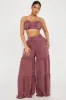 Olivia Washed Pant Set - Burgundy sold by Fashion Nova