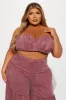Olivia Washed Pant Set - Burgundy sold by Fashion Nova