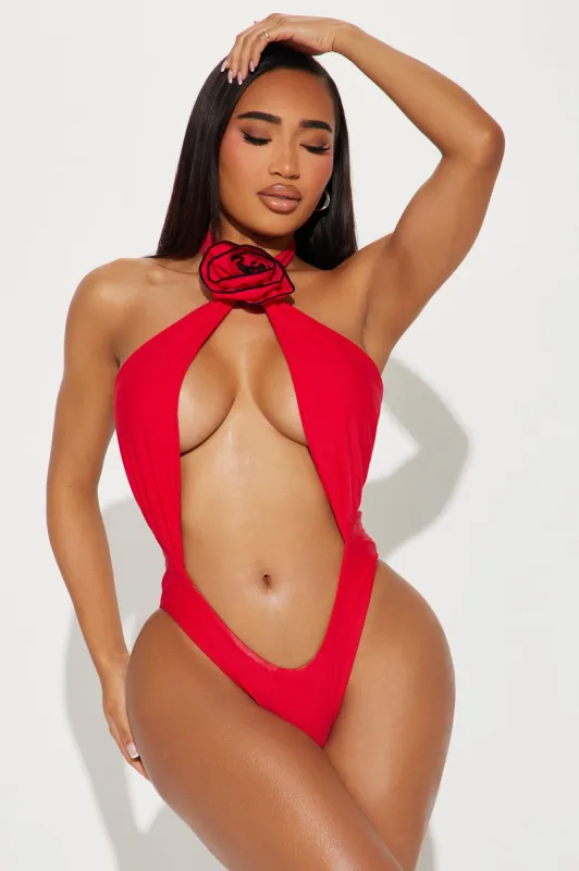 Paulina Rosette Cutout 1 Piece Swimsuit - Red sold by Fashion Nova