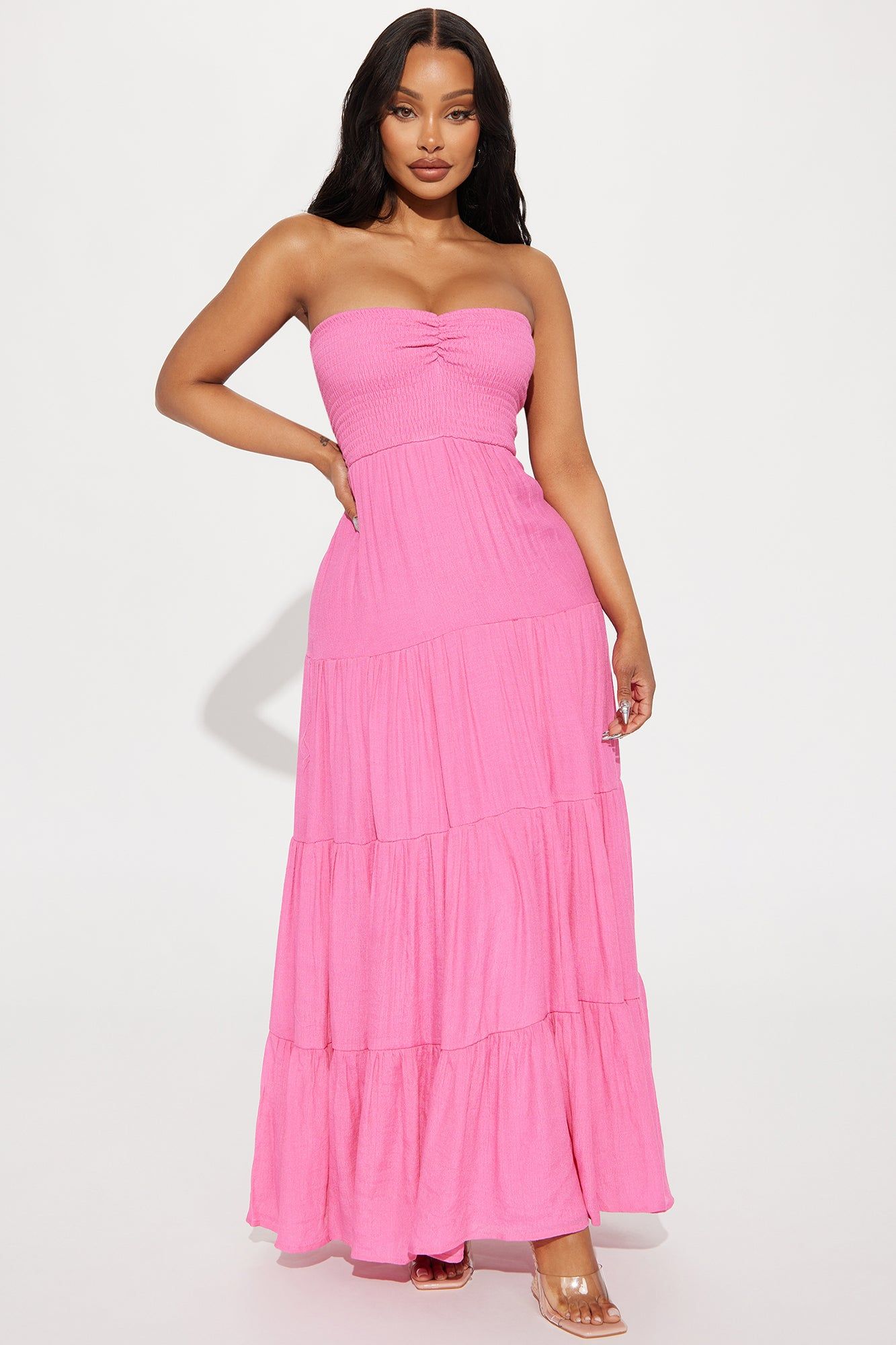 Juliette Tube Maxi Dress - Hot Pink sold by Fashion Nova