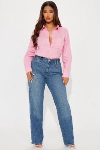 Ollie Linen Shirt - Pink sold by Fashion Nova