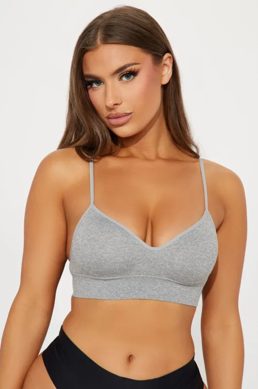 Easy Day 3 Pack Padded Bralettes - Grey/combo sold by Fashion Nova