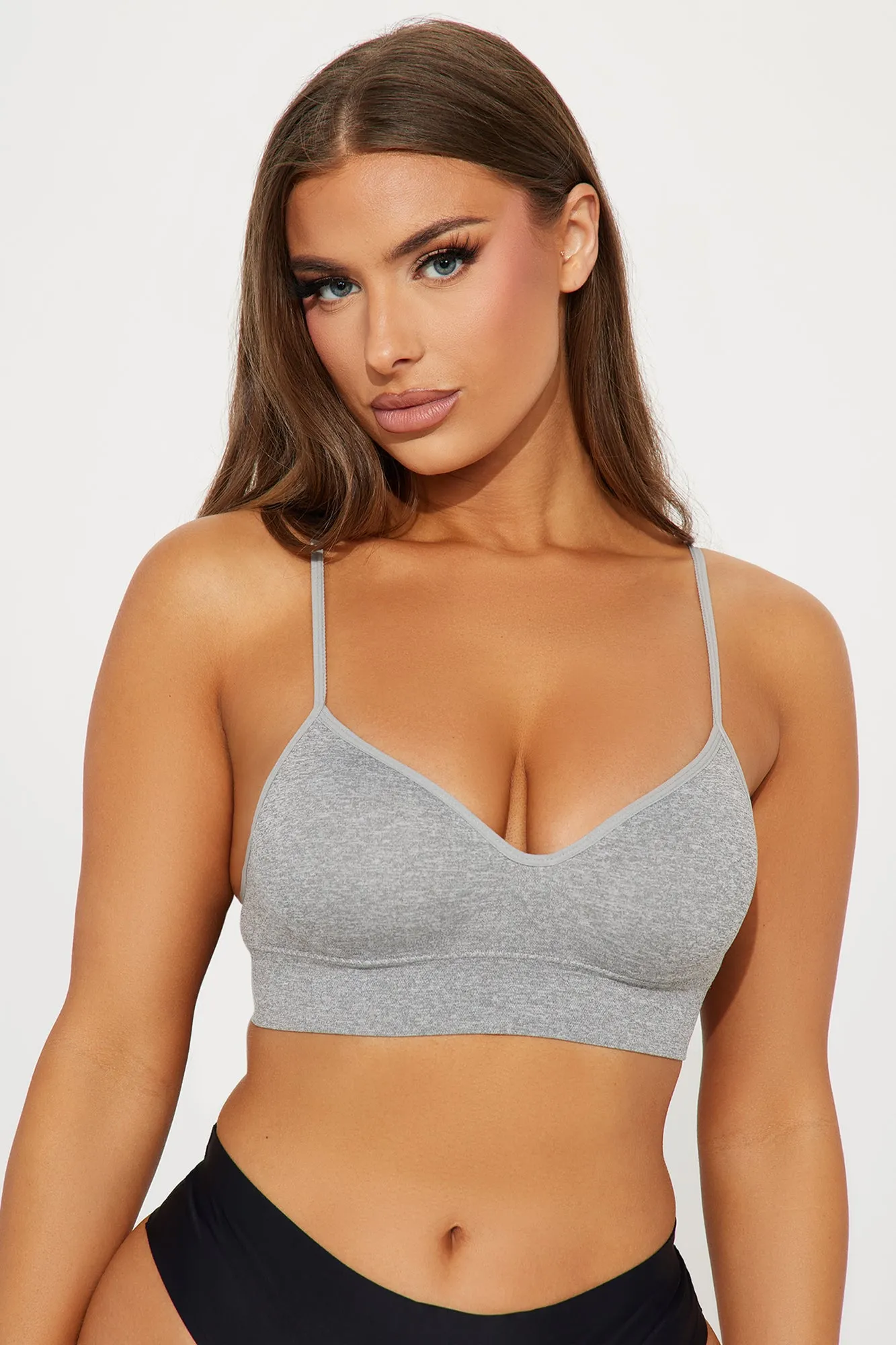 Easy Day 3 Pack Padded Bralettes - Grey/combo sold by Fashion Nova