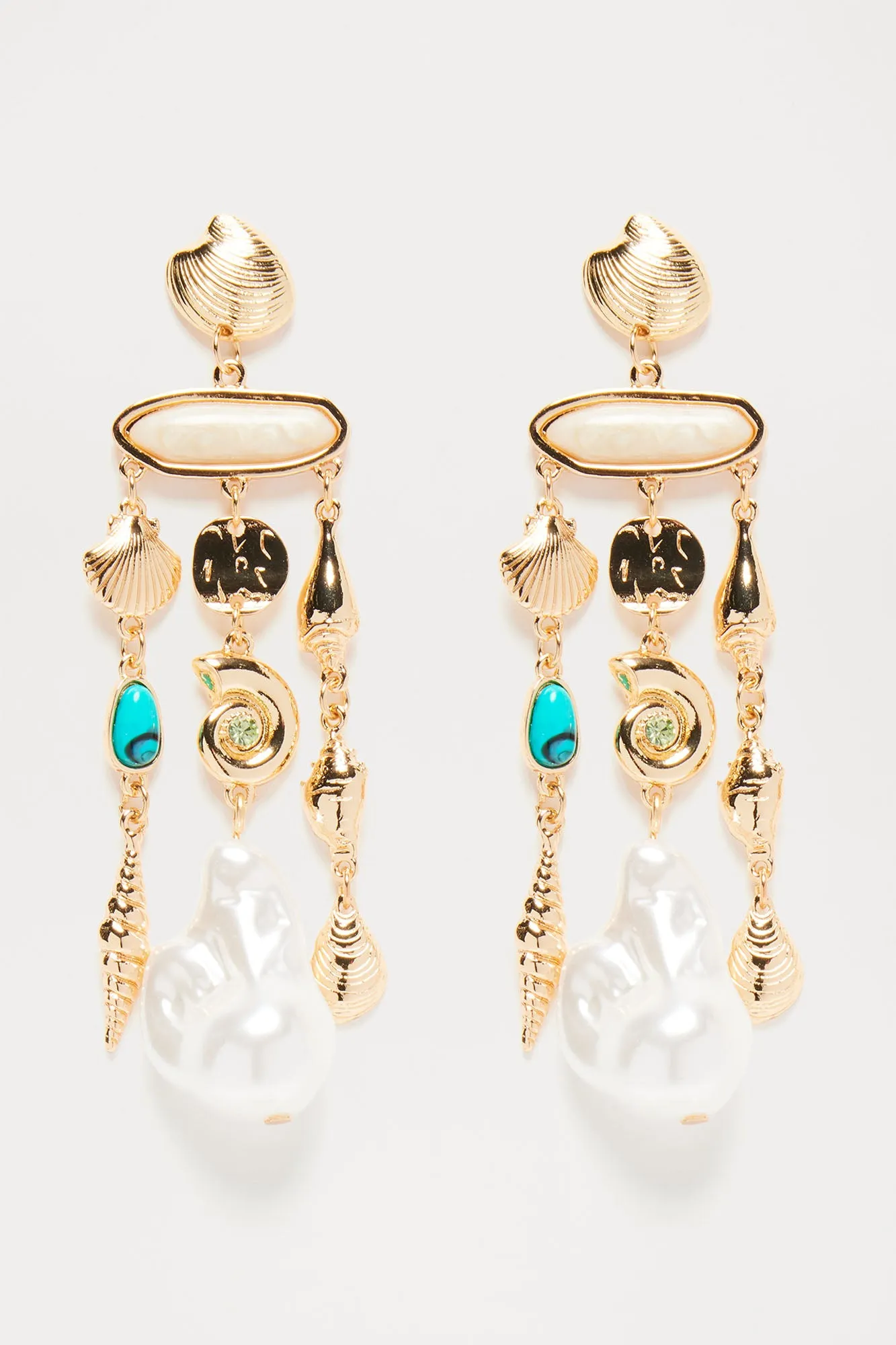 Timeless Tokens Of The Sea Earrings - Gold/combo sold by Fashion Nova product image thumbnail 3