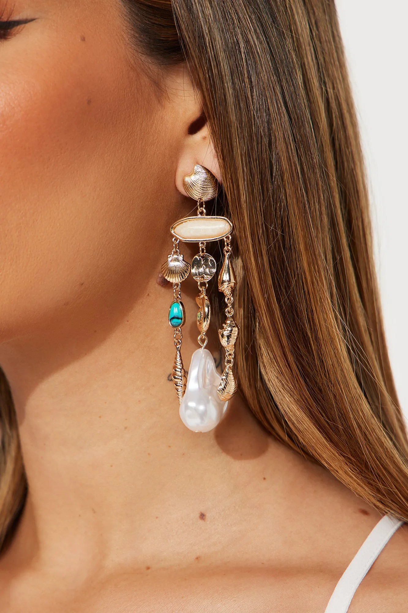 Timeless Tokens Of The Sea Earrings - Gold/combo sold by Fashion Nova