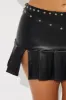 Stuck On You Studded Faux Leather Mini Skirt - Black sold by Fashion Nova