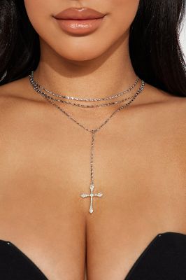 Always My Cross Necklace - Silver sold by Fashion Nova