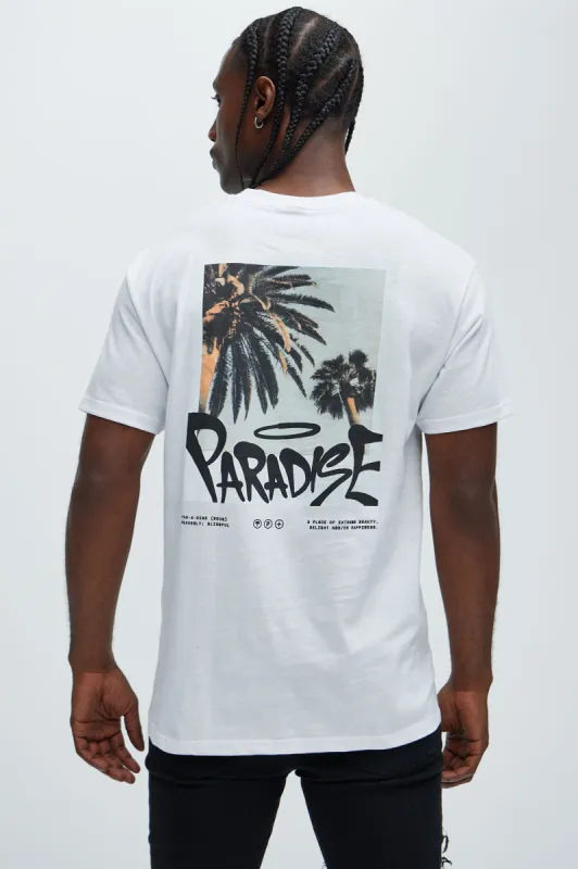 Paradise Palm Short Sleeve Tee - White sold by Fashion Nova
