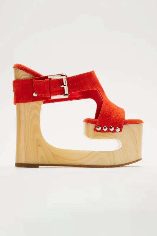 One Last Chance Wedges - Rust sold by Fashion Nova