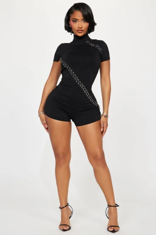 Izabella Romper - Black sold by Fashion Nova