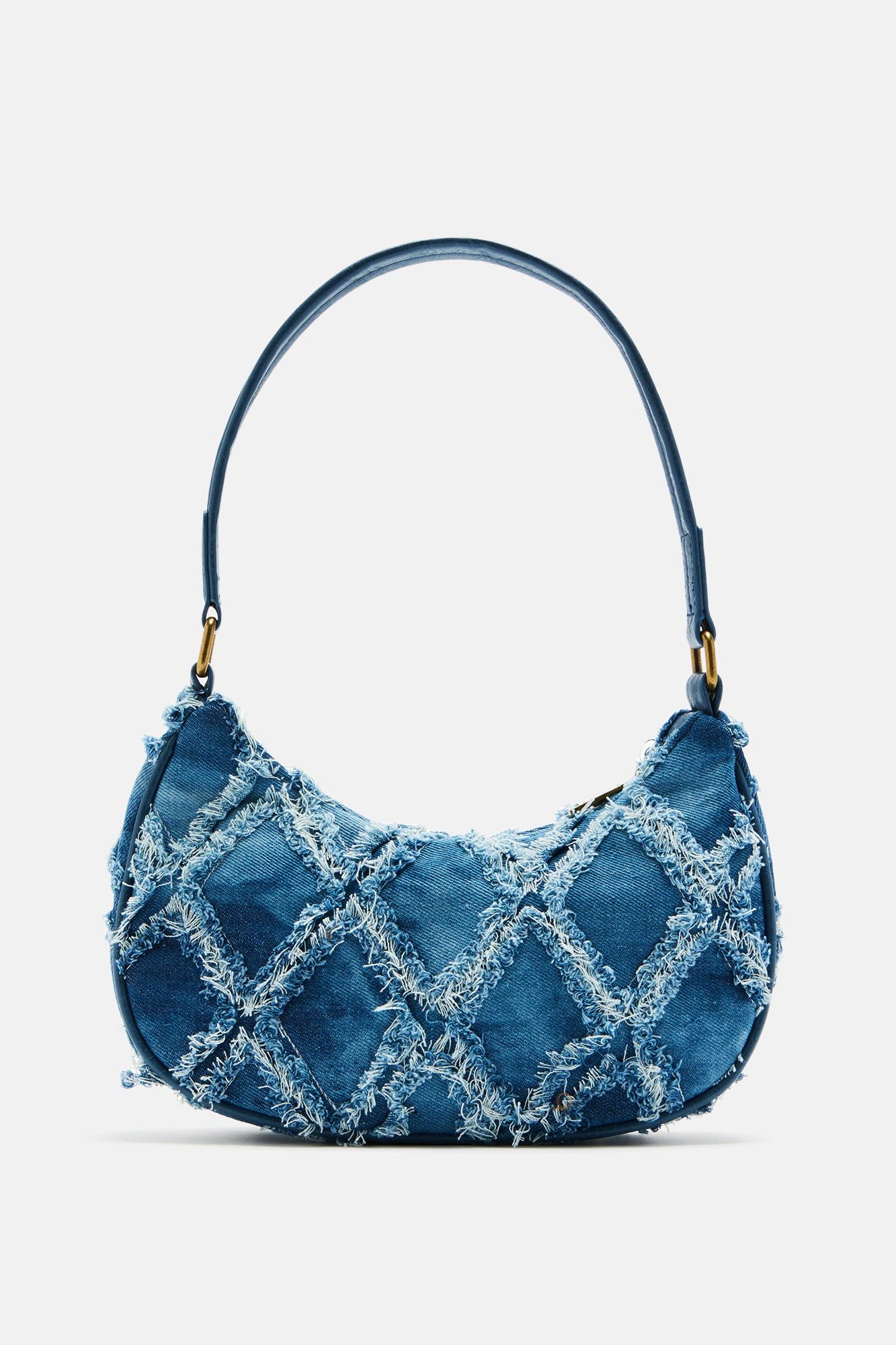 Distressed Shoulder Bag - Medium Wash sold by Fashion Nova