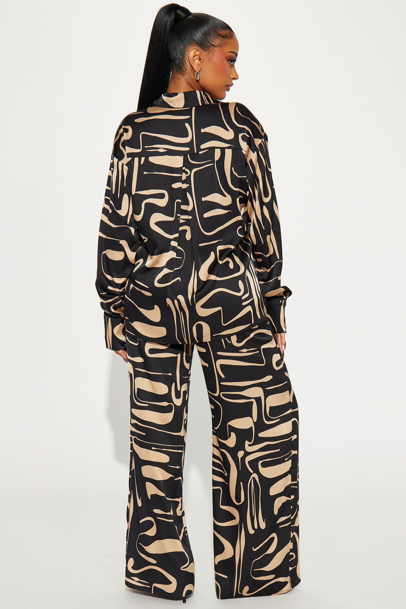 Pure Love Satin Pant Set - Brown Combo sold by Fashion Nova product image thumbnail 3