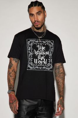 Me Vs. The World Short Sleeve Tee - Black sold by Fashion Nova