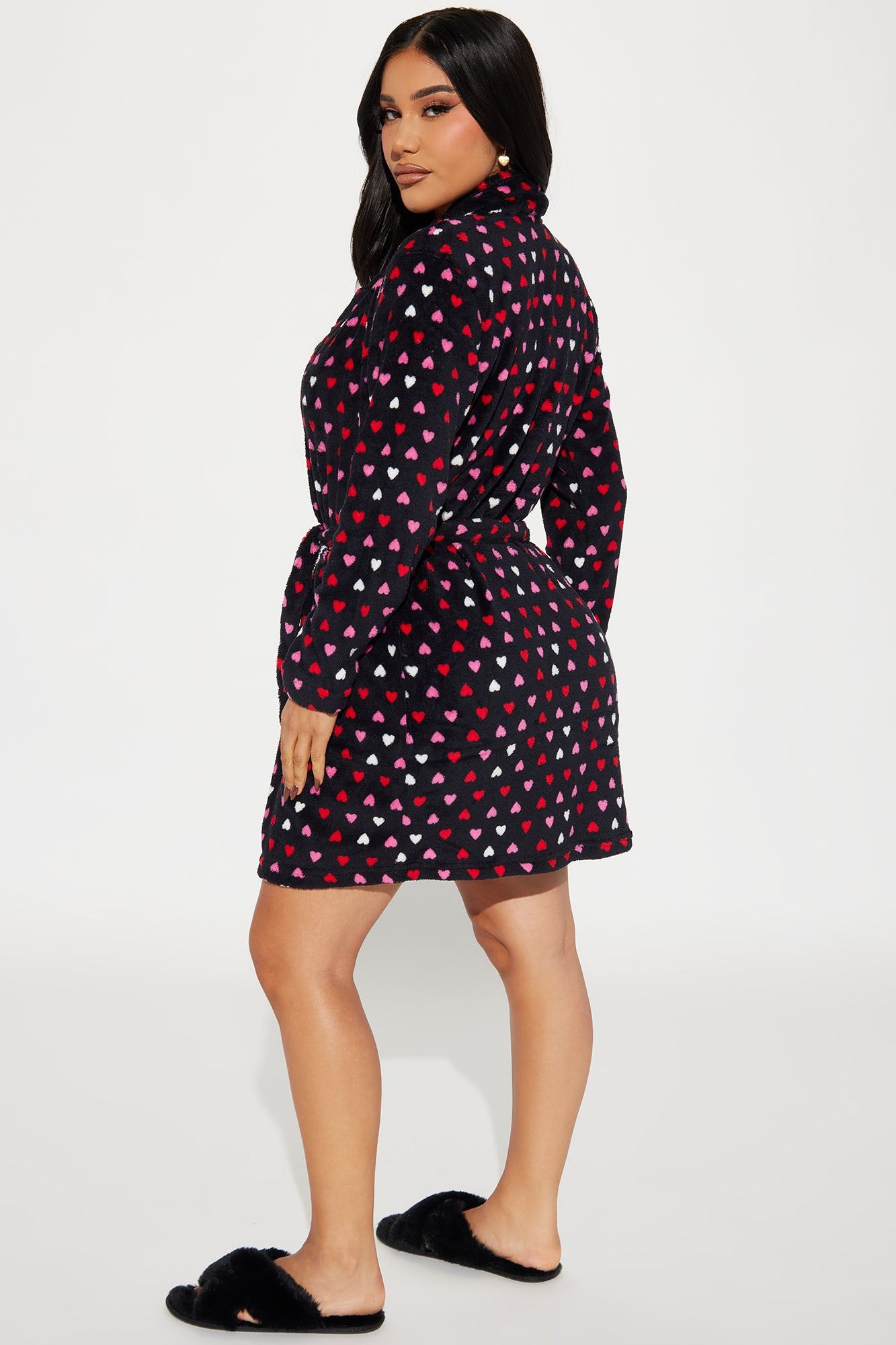 Lover Girl Plush Robe - Black/combo sold by Fashion Nova product image thumbnail 4