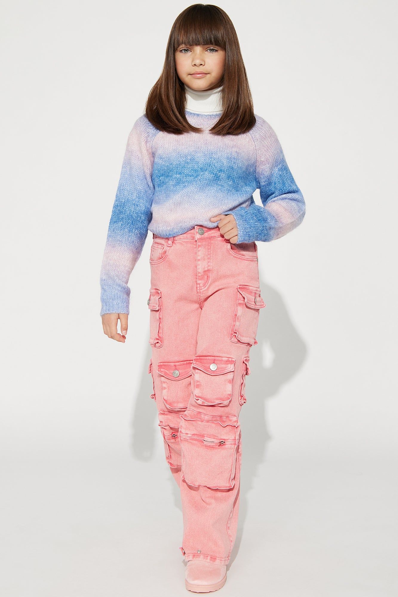 Mini Cozy Feelin' Turtleneck Sweater - Blue/combo sold by Fashion Nova product image thumbnail 2