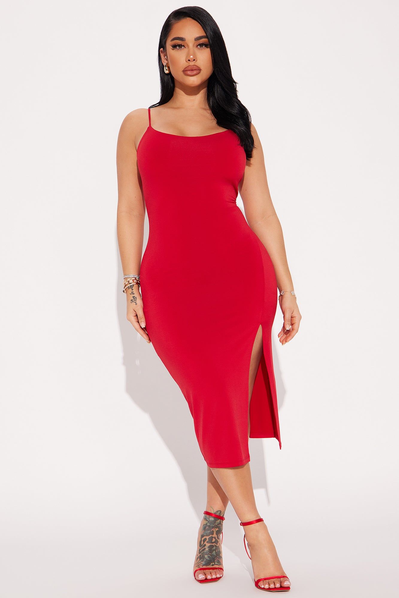London Cami Midi Dress - Red sold by Fashion Nova