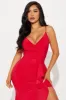Hailey Ruffle Slit Gown - Red sold by Fashion Nova