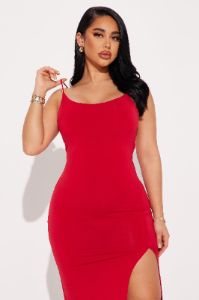 London Cami Midi Dress - Red sold by Fashion Nova