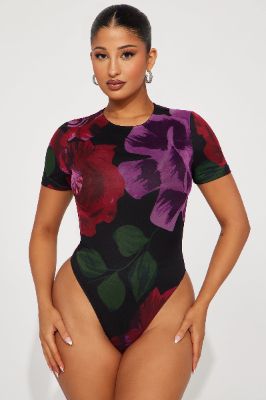 Sweetest Scent Mesh Bodysuit - Black/combo sold by Fashion Nova