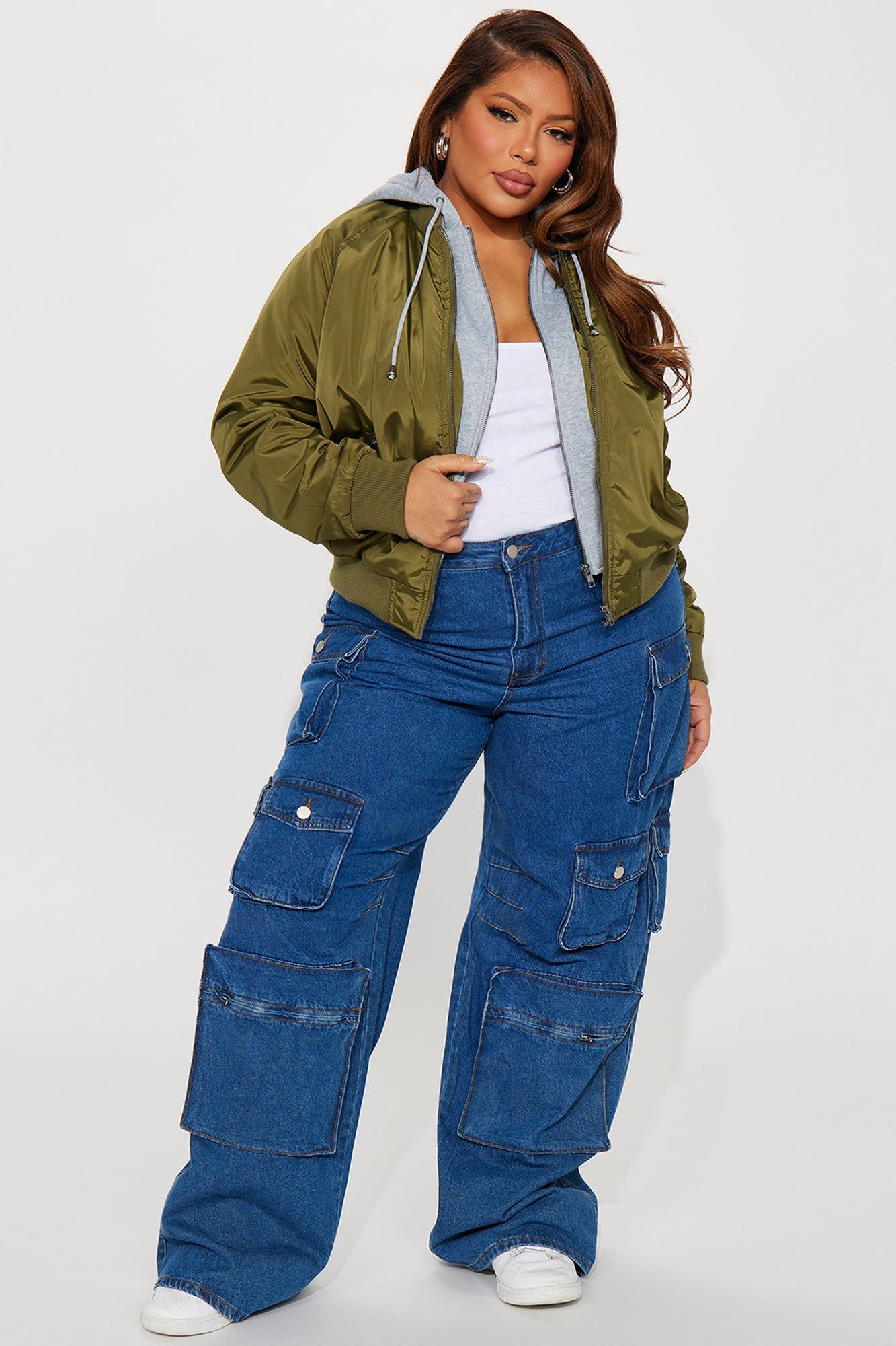 Like No Other Hoodie Bomber Jacket - Olive sold by Fashion Nova product image thumbnail 5