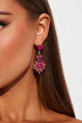 Beauty Doll Drop Earrings - Fuchsia sold by Fashion Nova