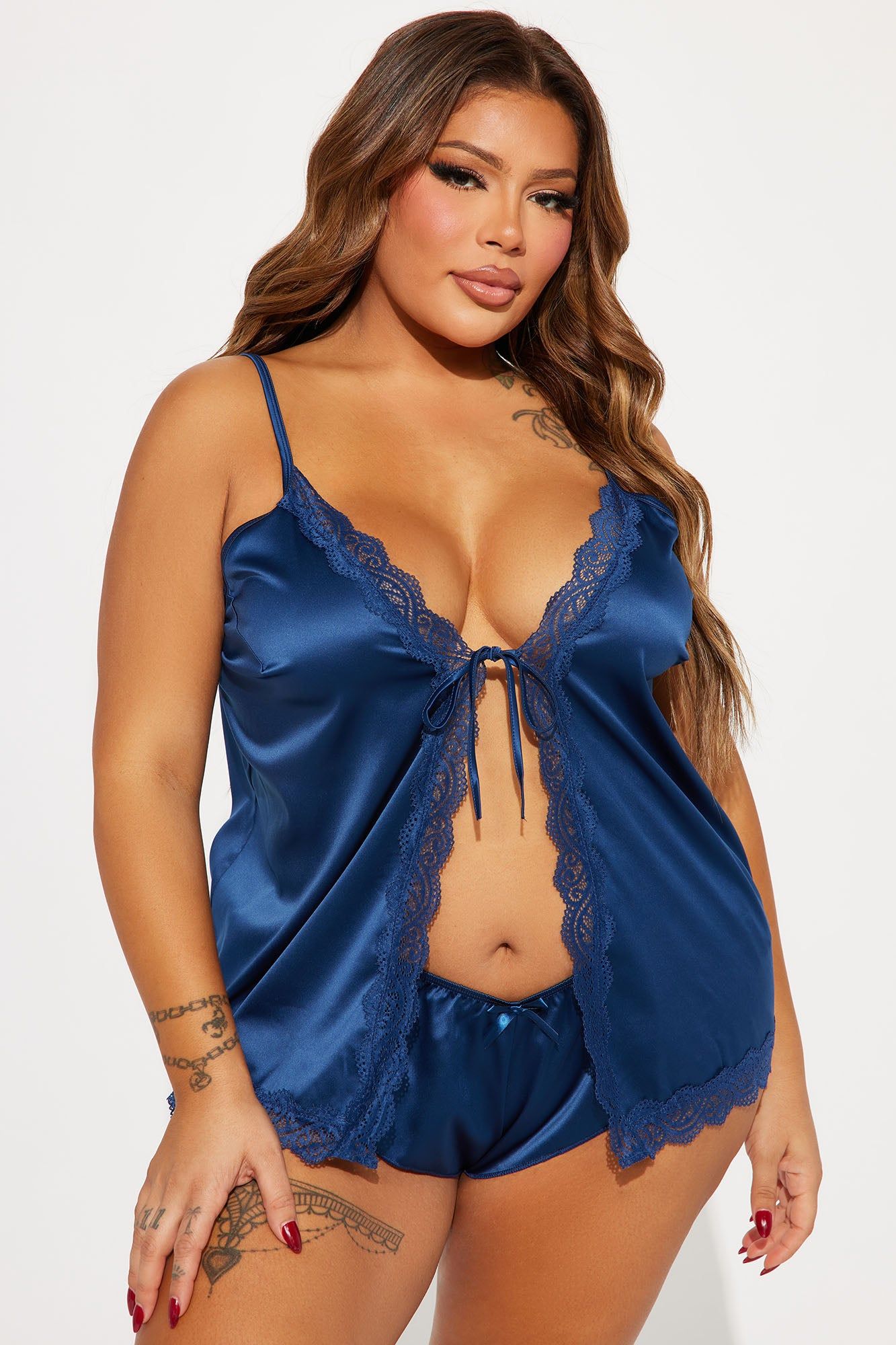 Softest Touch Satin 2 Piece Set - Navy sold by Fashion Nova product image thumbnail 4