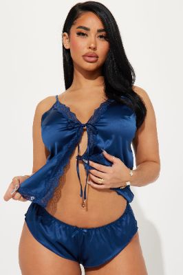 Softest Touch Satin 2 Piece Set - Navy sold by Fashion Nova
