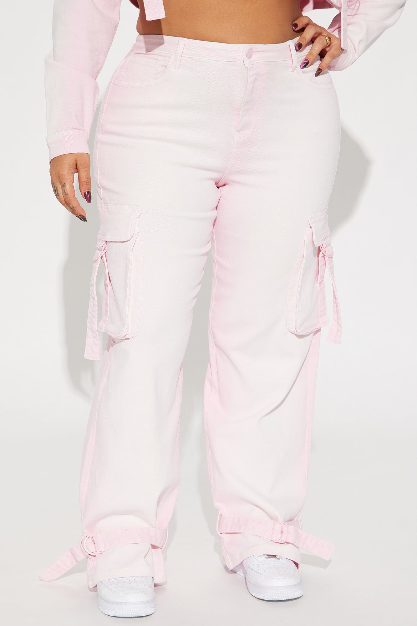 Love Hurts Ankle Strap Cargo Jeans - Pink sold by Fashion Nova product image thumbnail 5