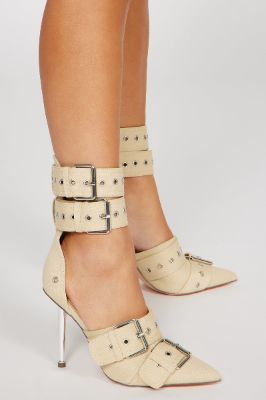 Catching Attention Pumps - Cream made by Fashion Nova
