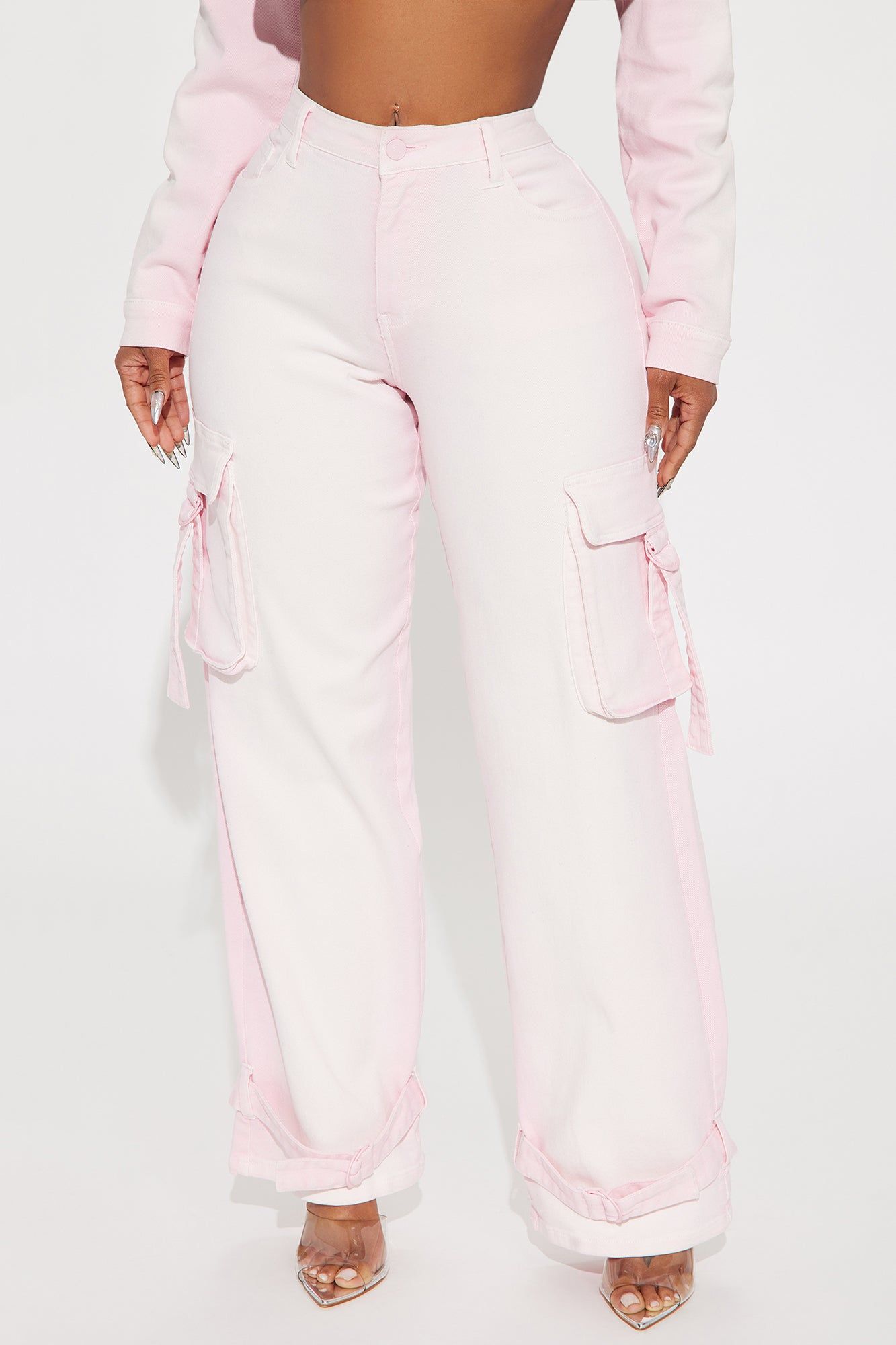 Love Hurts Ankle Strap Cargo Jeans - Pink sold by Fashion Nova product image thumbnail 2