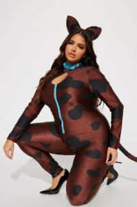 Solving Mysteries Pup Jumpsuit 3 Piece Costume Set - Brown/combo sold by Fashion Nova