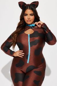 Solving Mysteries Pup Jumpsuit 3 Piece Costume Set - Brown/combo sold by Fashion Nova