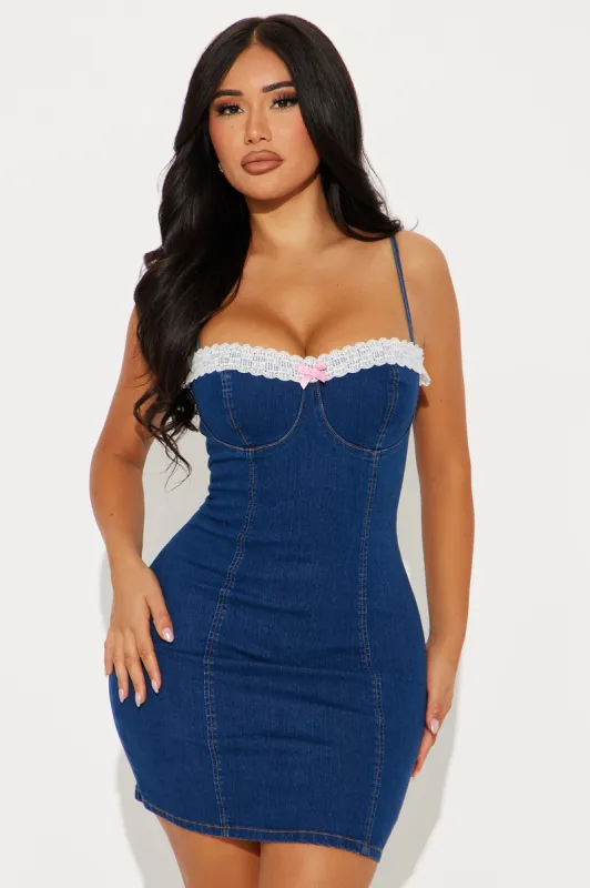 Drue Denim Micro Mini Dress - Dark Wash sold by Fashion Nova