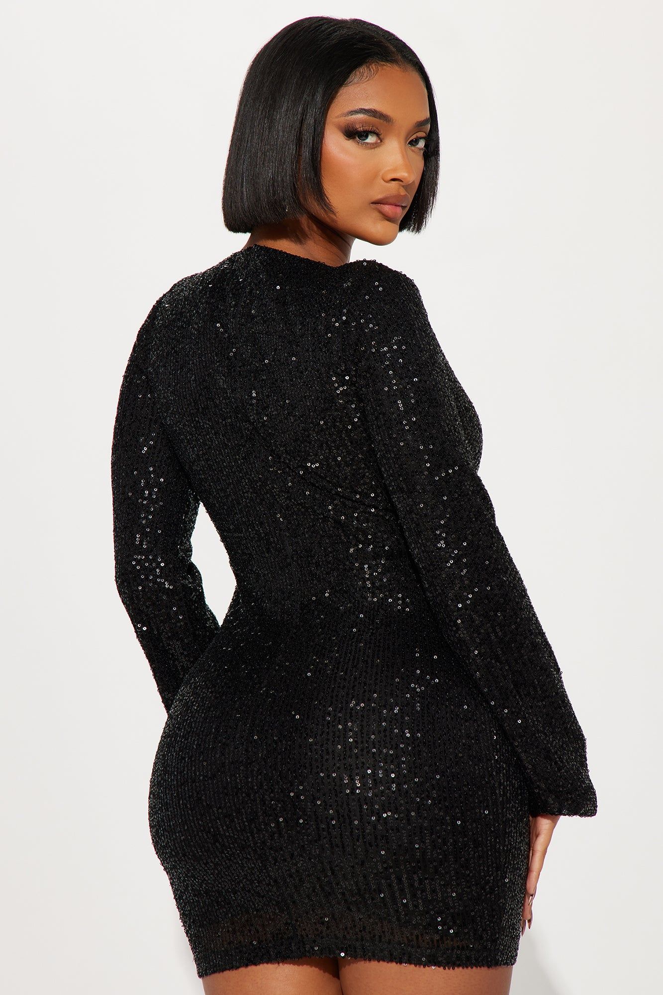 Leslie Sequin Mini Dress - Black sold by Fashion Nova product image thumbnail 3