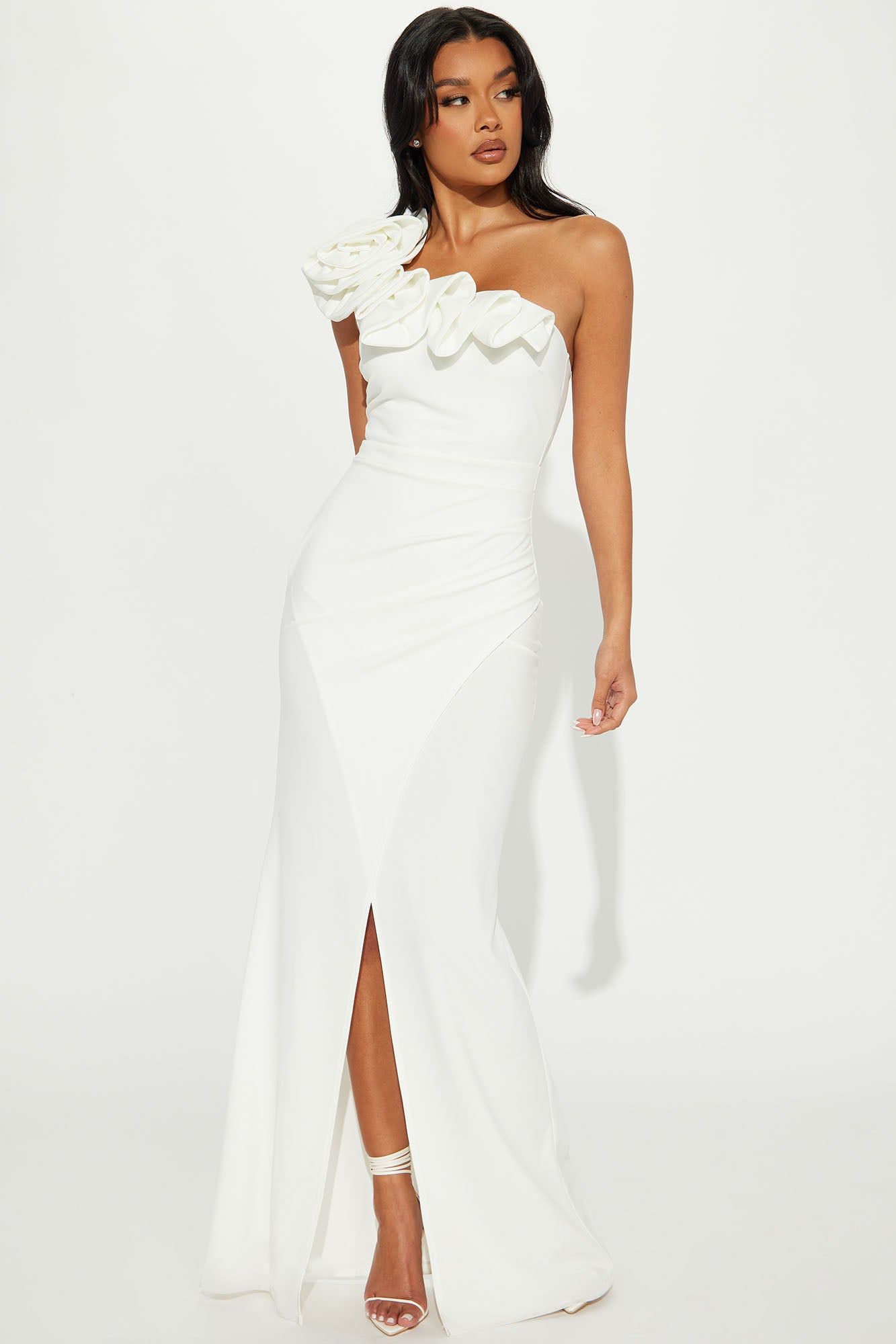 Ruffle Up Maxi Dress - Ivory sold by Fashion Nova