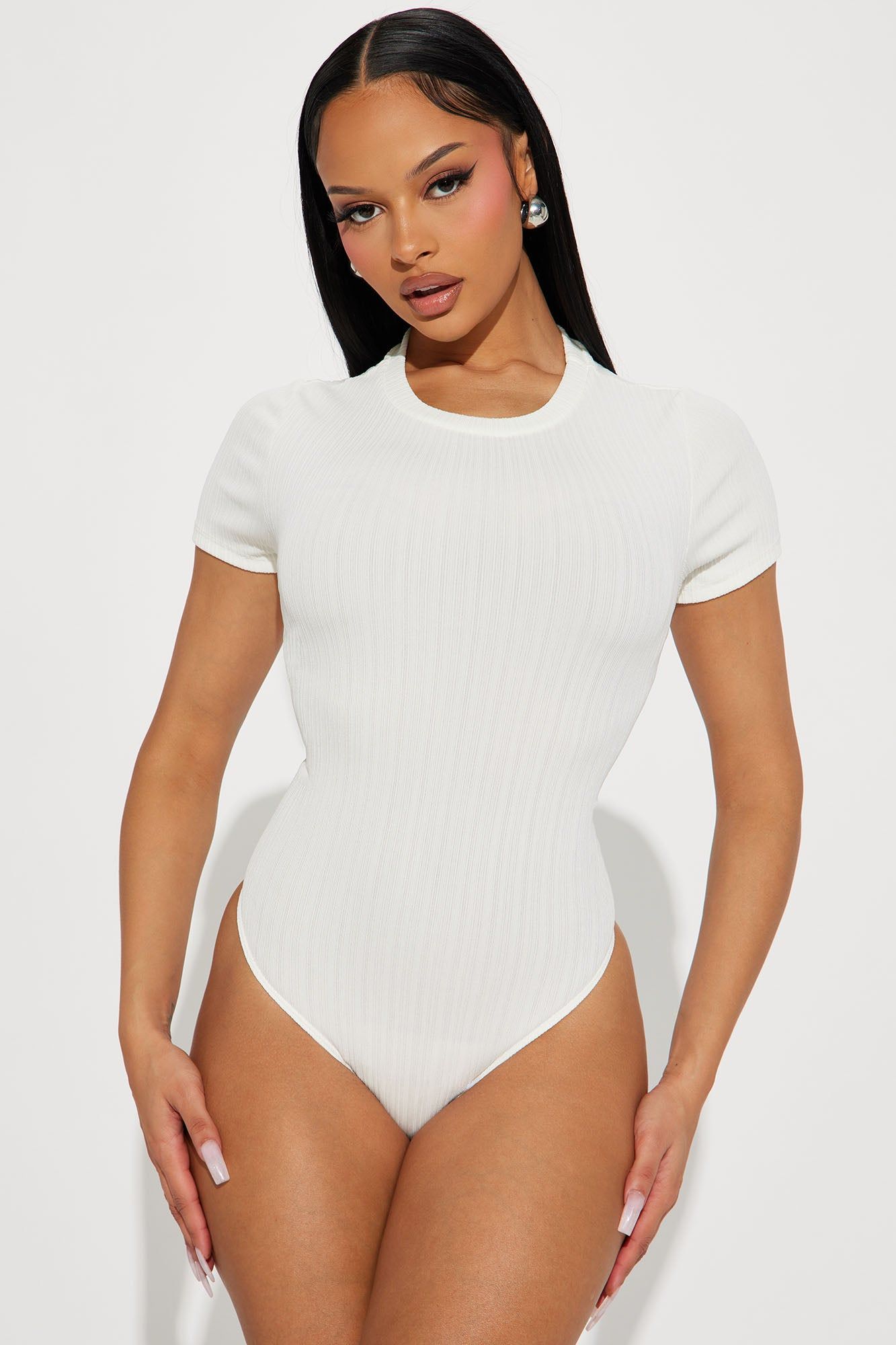 Do It Better Ribbed Bodysuit - Off White sold by Fashion Nova