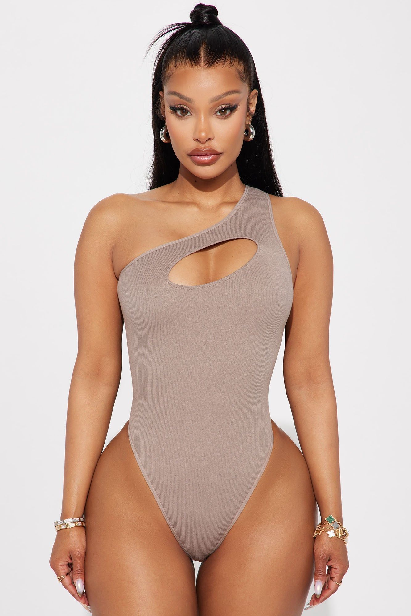 Got Your Attention Bodysuit - Grey sold by Fashion Nova