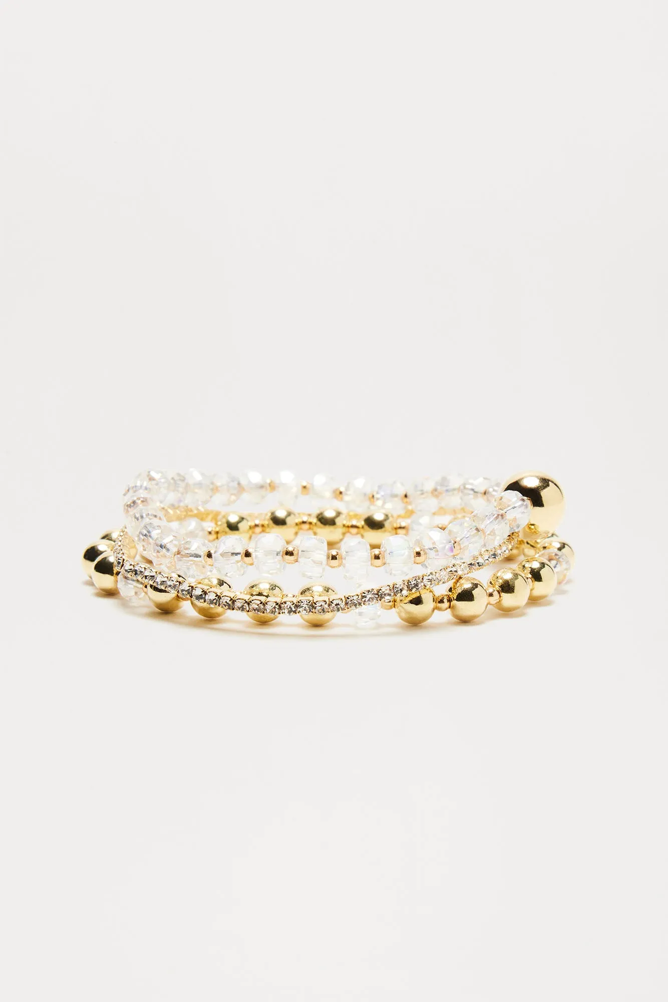 Sun Glow 3 Piece Bracelet Set - Clear/Gold sold by Fashion Nova product image thumbnail 3