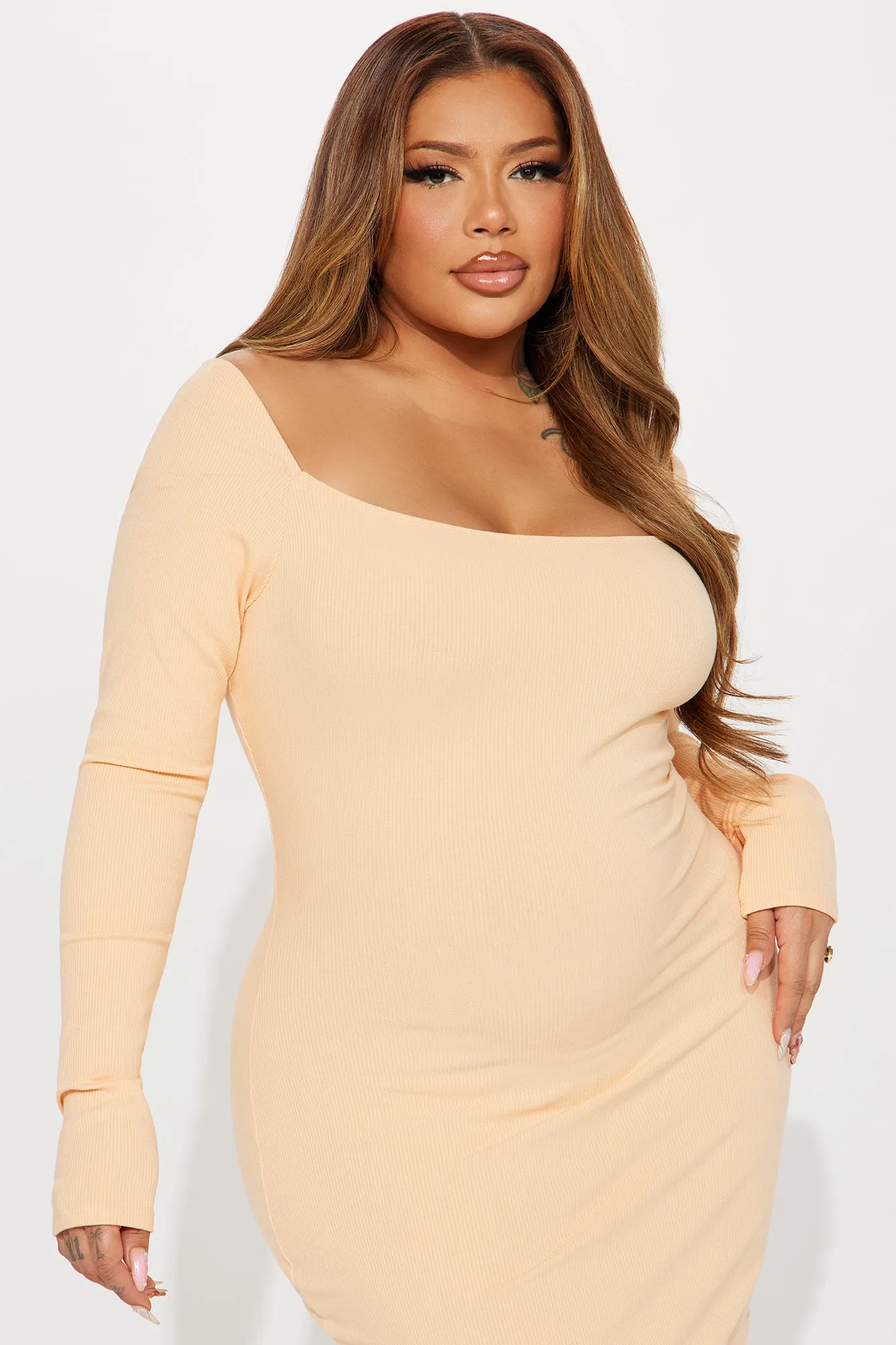 Clara Snatched Maxi Dress - Peach sold by Fashion Nova product image thumbnail 5