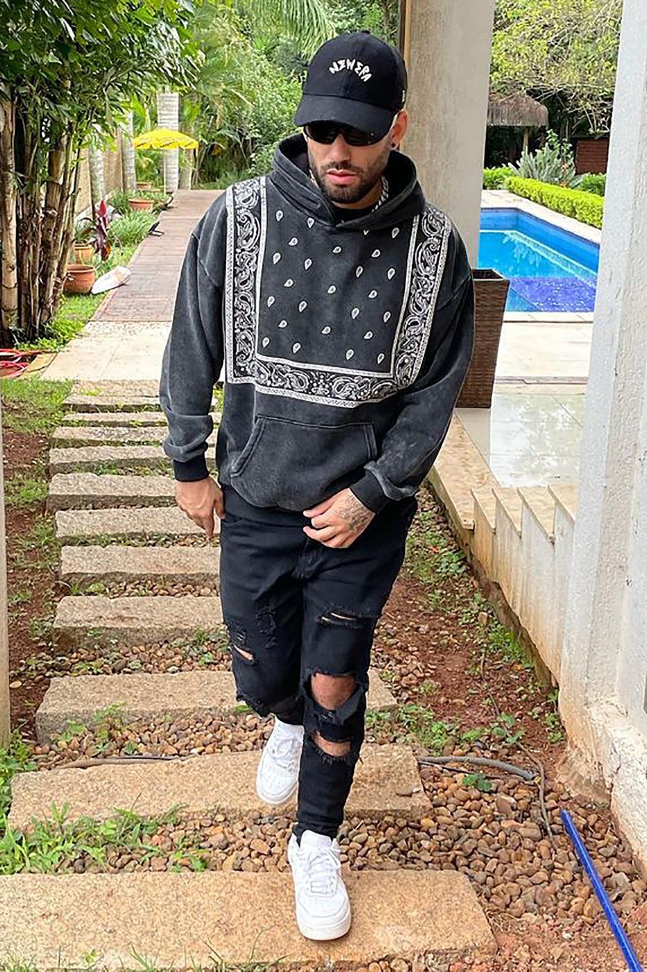 Western Hoodie - Black/White sold by Fashion Nova