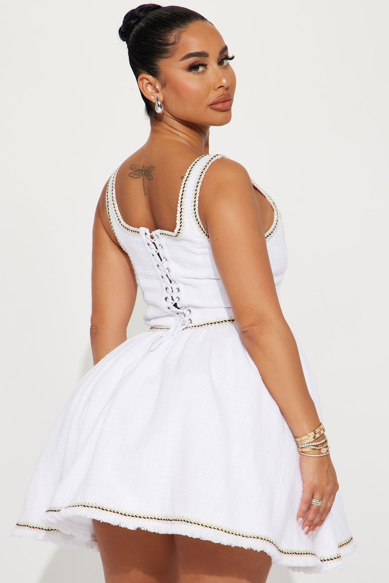 Charlotte Tweed Mini Dress - Off White sold by Fashion Nova product image thumbnail 3