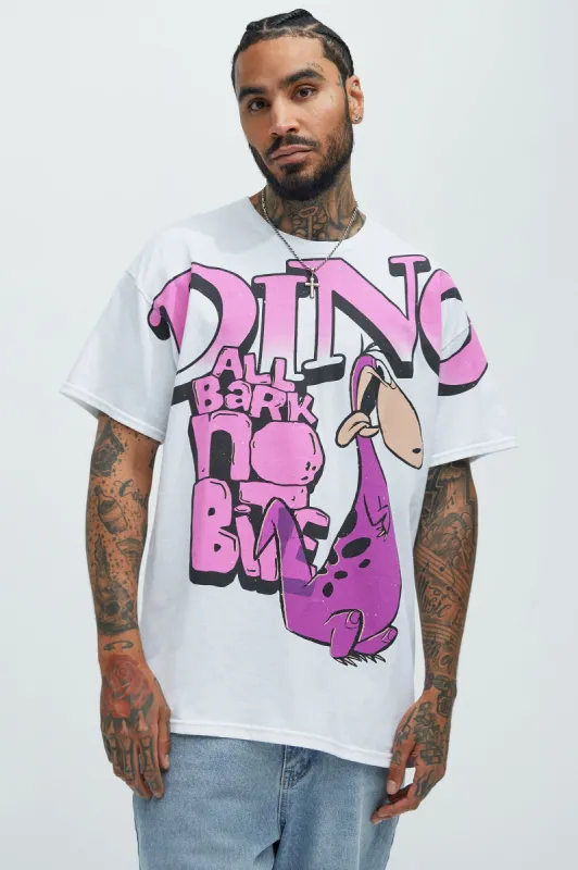 The Flintstones Dino Short Sleeve Tee - White sold by Fashion Nova
