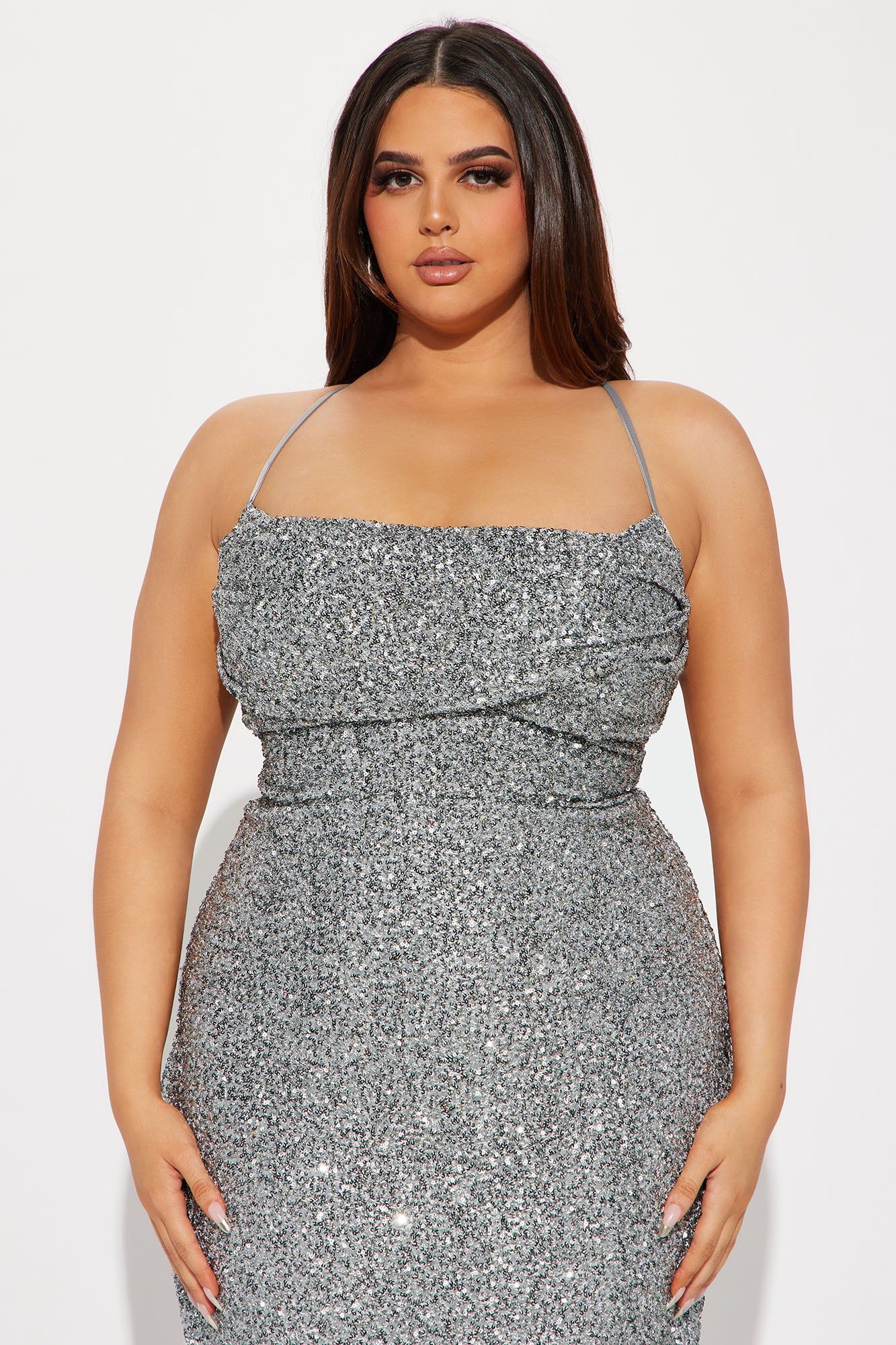 Charlotte Sequin Midi Dress - Silver sold by Fashion Nova product image thumbnail 5